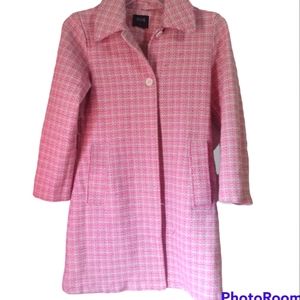 WEEK&®™ Retro Tweed Pink & White Coat